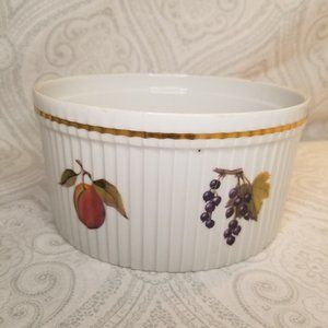 Royal Worcester Ribbed Pleated Evesham Fruit Souffle Baking Dish Shape 46 Size 0